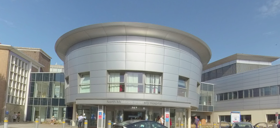 North Middlesex University Hospital main entrance building